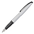 Ручка перьевая "Cross ATX Brushed Chrome Fountain Pen", M, белый, черный, патрон черный