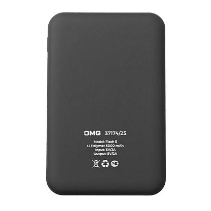 Внешний аккумулятор Power Bank "Flash 5", 5000 mAh, черный - 3