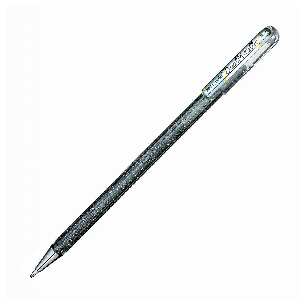 Ручка гелевая "Dual Metallic", 1.0 мм, голубой, стерж. голубой - 5