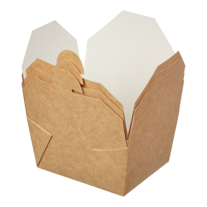 Контейнер бумажный, 600 мл, Fold Box, 130/110х110/90х65, 50 шт, крафт - 3
