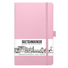 Скетчбук "Sketchmarker", 13x21 см, 140 г/м2, 80 листов, розовый