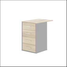 Коллекция Титан Тумба приставная ТН524Т/1_ЗМ+ТН520К-22, 456х700х742, с замком и топом