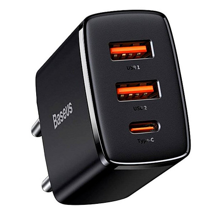 Сетевое зарядное устройство Baseus "CCXJ-E01 (CCCP30UE)" Compact Quick Charger 2U+C 30W, черный