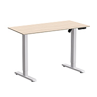 Стол с электроприводом WellDesk Basic 1200x675х18 белый/ясень шимо светлый (9191460+9197779)