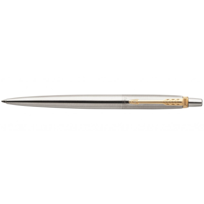 Ручка шариковая автоматическая "Parker Jotter Stainless Steel GT", 0.7 мм, серебристый, золотистый, стерж. синий - 2