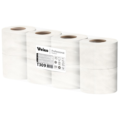 Бумага туалетная Veiro Professional Premium, 3 слоя, 8 рулонов - 6