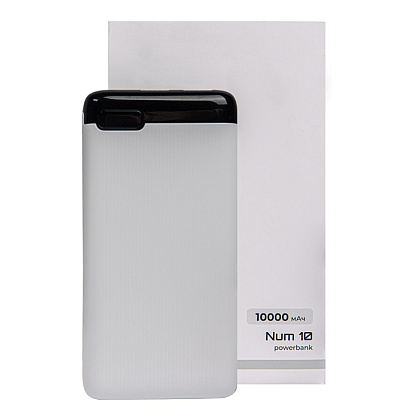 Внешний аккумулятор Power Bank "Num 10", 10000 mAh, белый - 4