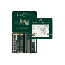 Карандаш чернографитный "Castell 9000", 19 штук, в металлическом футляре