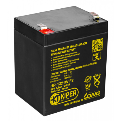 Аккумуляторная батарея Kiper HR-1221W F2, 12 В, 5.5 Ач