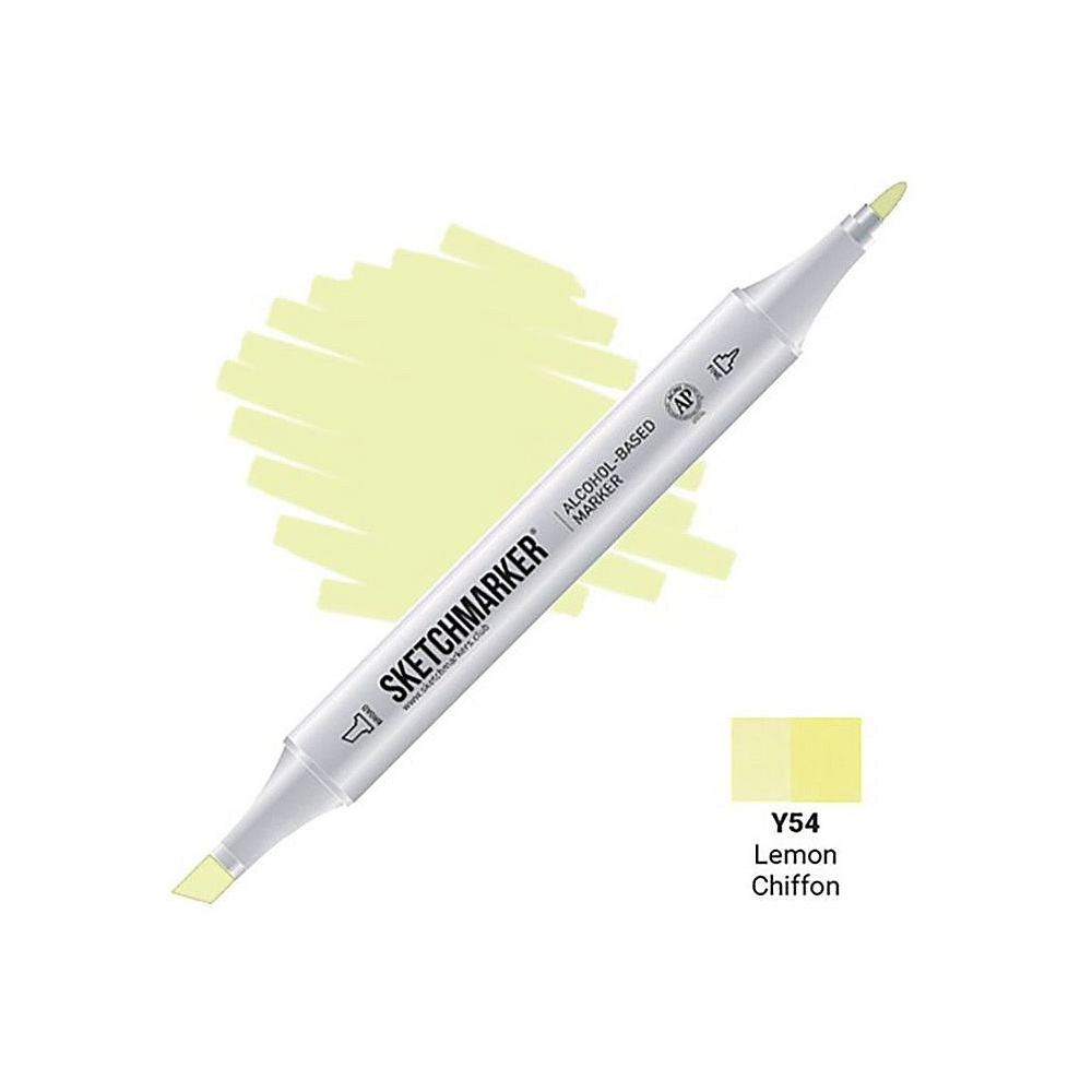Маркер перманентный двусторонний "Sketchmarker", Y54 желтый шифон