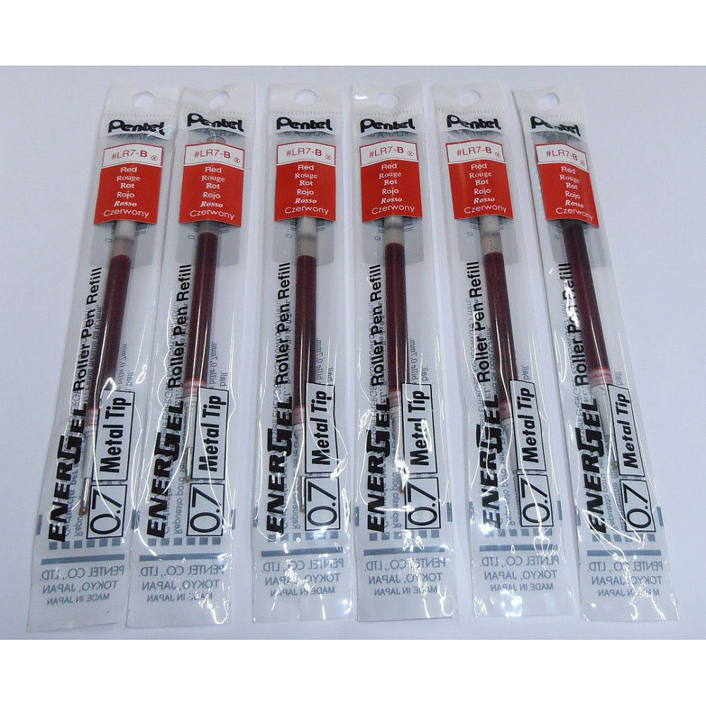 Стержень-роллер "Pentel EnerGel", 0.7 мм, 110 мм, красный - 2