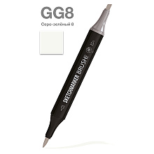 Маркер перманентный двусторонний "Sketchmarker Brush", GG8 серо-зеленый 8