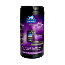 Чистящие салфетки для экранов "Zala" в тубе, 100 шт