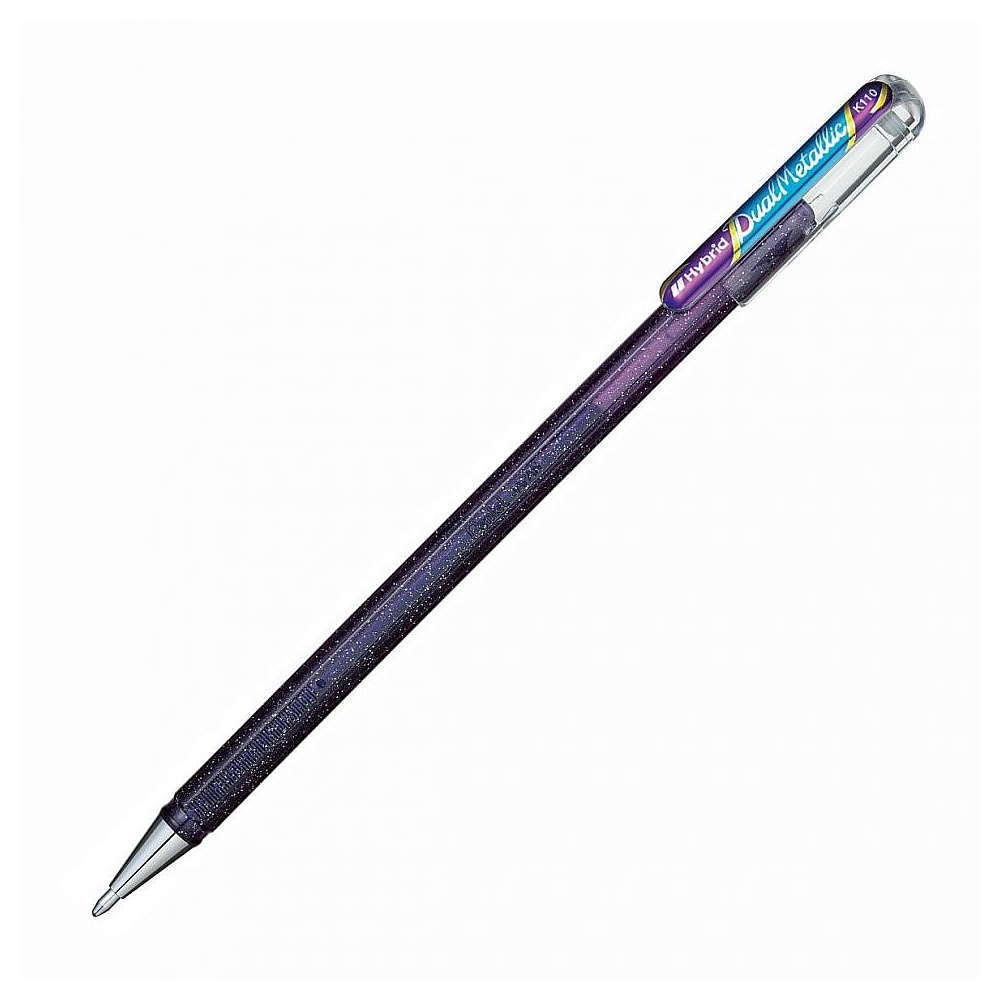 Ручка гелевая "Dual Metallic", 1.0 мм, голубой, стерж. голубой - 4