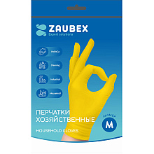 Перчатки латексные хозяйственные "Zaubex"