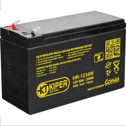 Аккумуляторная батарея Kiper HR-1234W F2, 12 В, 9 Ач