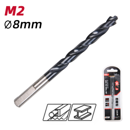 Сверло по металлу Deli RS EDH-MHZ080-E4, 8.0 мм, DIN 338, HSS-TiN - 2