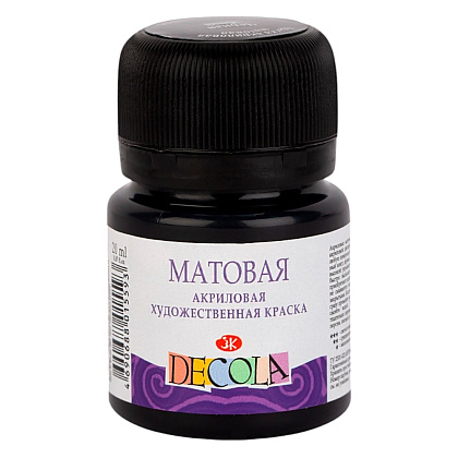 Краска акриловая матовая "Декола", 810 черная, 20 мл., банка