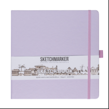 Скетчбук "Sketchmarker", 80 листов, 20x20 см, 140 г/м2, фиолетовый пастельный