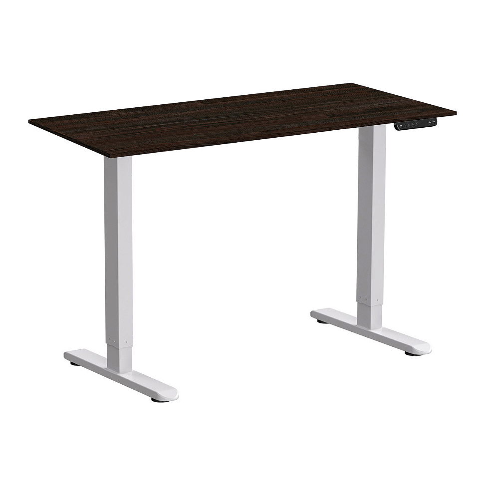 Стол с электроприводом WellDesk Prime 1300x675х18 белый/дуб термо черно-коричневый (9191462+9178193)