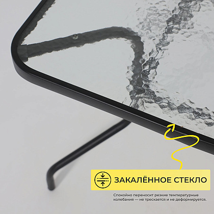 Комплект мебели садовой AksHome PICNIC (стол 1шт, 4 кресла, зонт 1шт), серый, черный - 8