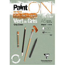Блок-склейка Clairefontaine "Paint'On", А5,  250 г/м2, 30 листов, серо-зеленый