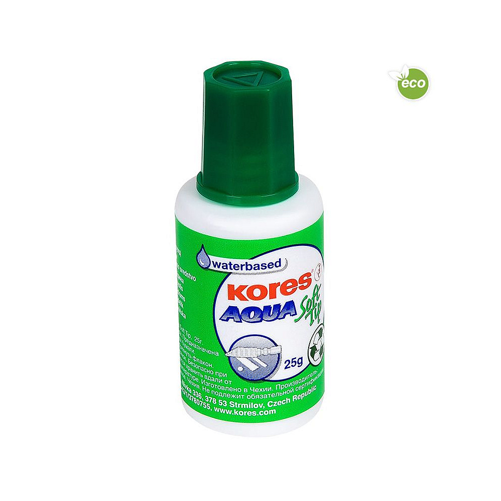 Корректор "Kores aqua soft tip", жидкость, 25 мл