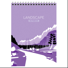 Блокнот "Landscape", А5, 80 листов, клетка, ассорти 