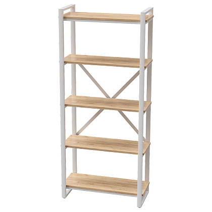 Стеллаж "Loft CH-3", 800х350х1820 мм, белый, золотой крафт