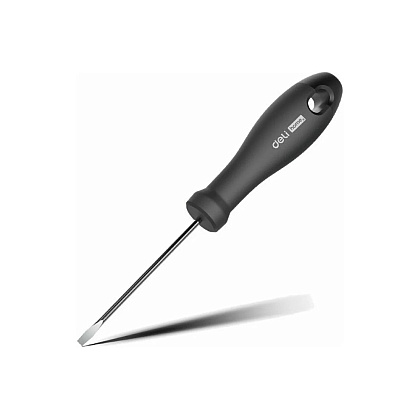 Отвертка Deli HS EHT1103, SL3х75 мм, Soft Touch, черный
