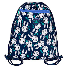 Мешок для обуви CoolPack "Bunnyland", 42.5x32.5 см, полиэстер, темно-синий, белый