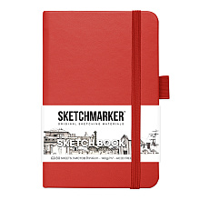 Скетчбук "Sketchmarker", 9x14 см, 140 г/м2, 80 листов, красный