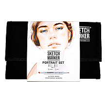 Набор маркеров перманентных двусторонних "Sketchmarker Portrait Set", 24 шт.