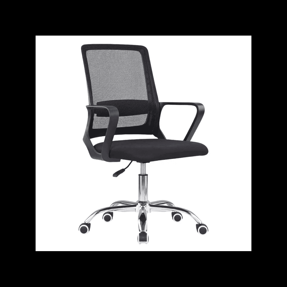 Кресло для персонала SitZone "U-0385 CH", ткань, хром, черный