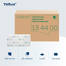 Полотенца бумажные Tellus Синглфолд Баланс HT3, листовые, 1 слой, 250 листов