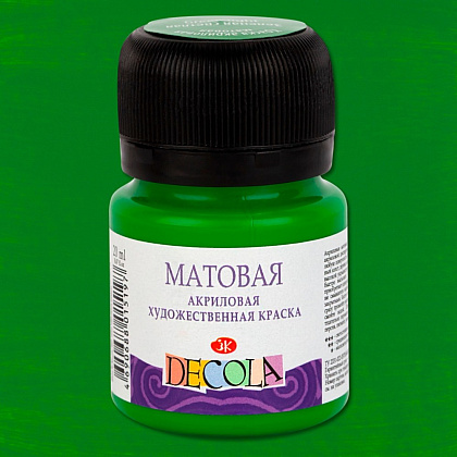 Краска акриловая матовая "Декола", 717 зеленая светлая, 20 мл., банка - 2