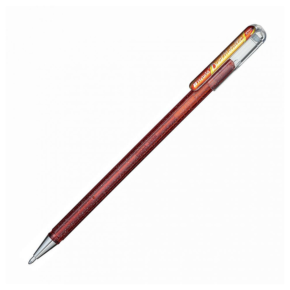 Ручка гелевая "Dual Metallic", 1.0 мм, голубой, стерж. голубой - 2