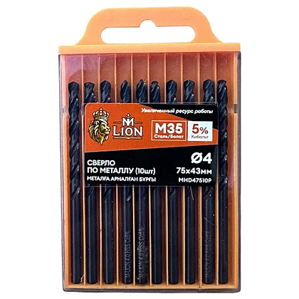 Сверло по металлу M-Lion, MHD47510P, 4,0х75 мм, 10 шт/упак