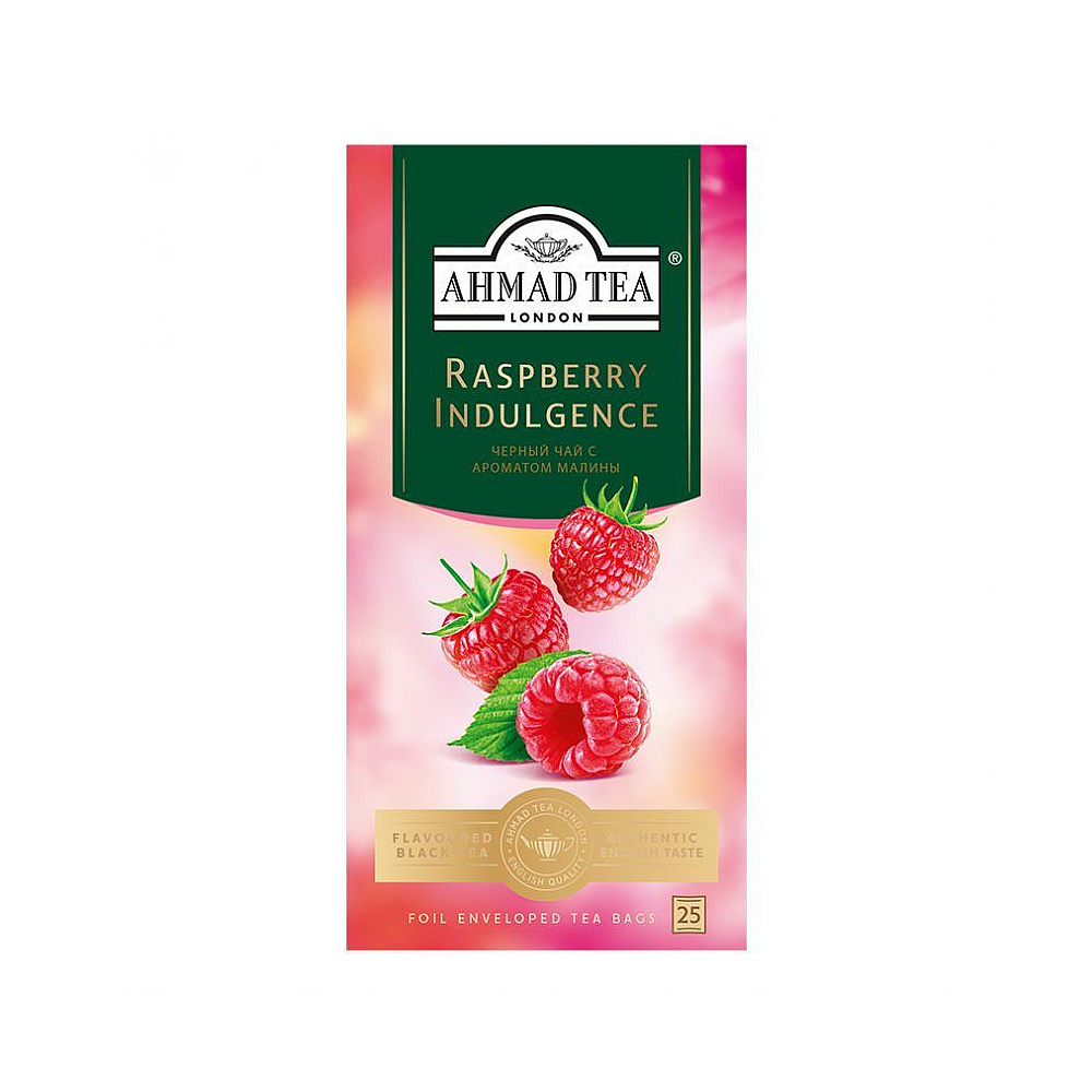 Чай "Ahmad Tea Raspberry Indulgence", 25 пакетиков x1.5 гр, черный, со вкусом и ароматом малины - 2