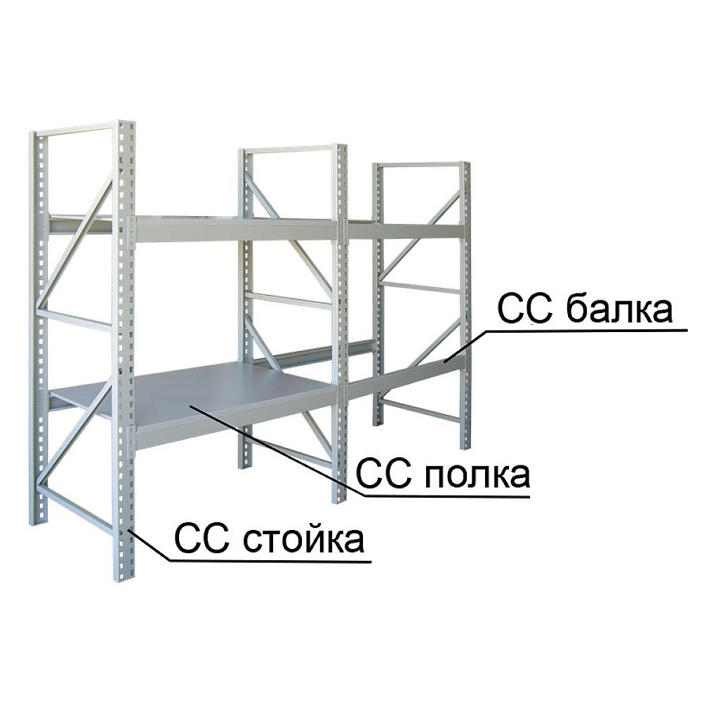 Стойка для стеллажа складского (тип СС), 3000x800x90 мм, (стойка) - 3