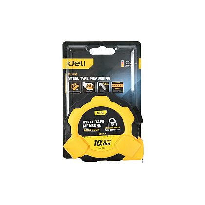 Рулетка Deli YS EDL3799, 10 м х 25 мм, желтый, черный - 11
