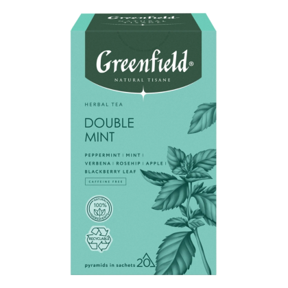 Чайный напиток "Greenfield Tisane Double Mint", 20 пакетиков x 1.8 г, с мятой - 2