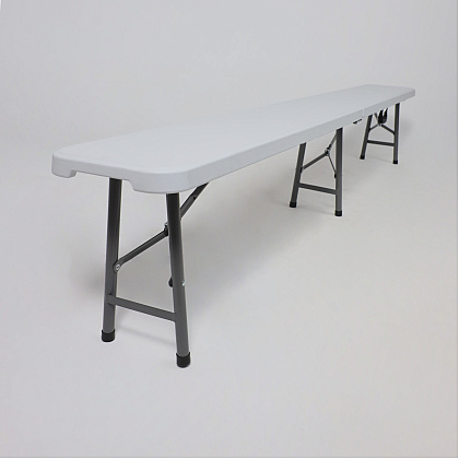 Скамья складная Bench AKS тип 2, 2400х300х430 мм, белый - 5