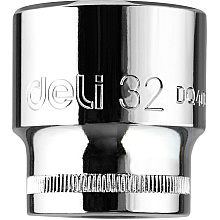 Головка торцевая шестигранная Deli YS EDQ4032 1/2", 32 мм, серебристый