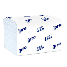 Салфетки бумажные PROtissue, 16х21см, 2 слоя, белый, 200 листов, 100% целлюлоза