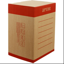Коробка архивная "Эко", 200x327x240 мм, бурый, красный