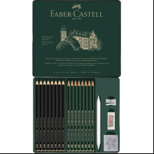 Карандаш чернографитный "Castell 9000", 20 штук,  в металлическом футляре