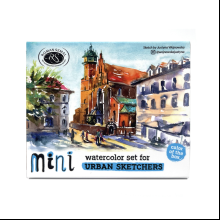 Краски акварельные "Aquarius. Mini Urban Sketcher set", 8 цветов, полукюветы, коробка, голубая