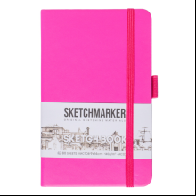 Скетчбук "Sketchmarker", 9x14 см, 140 г/м2, 80 листов, фуксия 