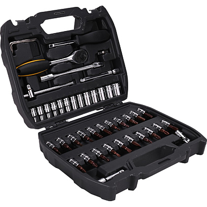 Набор головок торцевых Deli YS EDL1046 1/4", 4-14 мм, 46 шт, кейс, черный, серебристый - 3